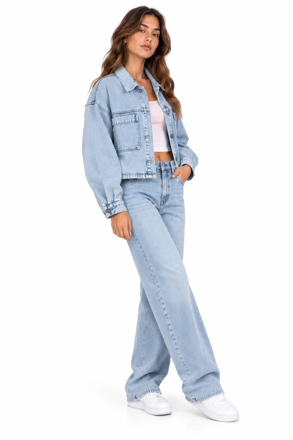 Women’s Light Blue Cropped Denim Jacket