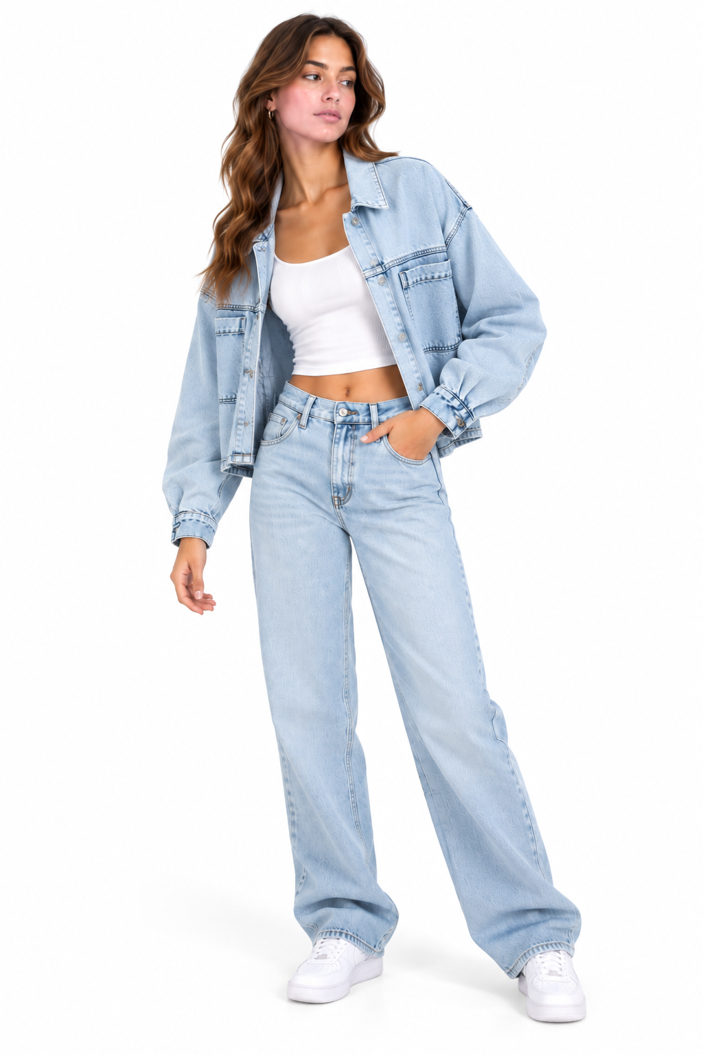 Women’s Light Blue Cropped Denim Jacket
