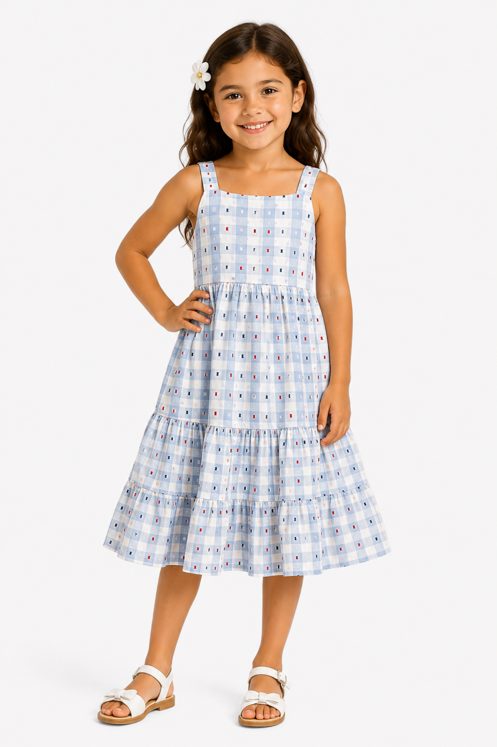 Girls Checkered Summer Dress