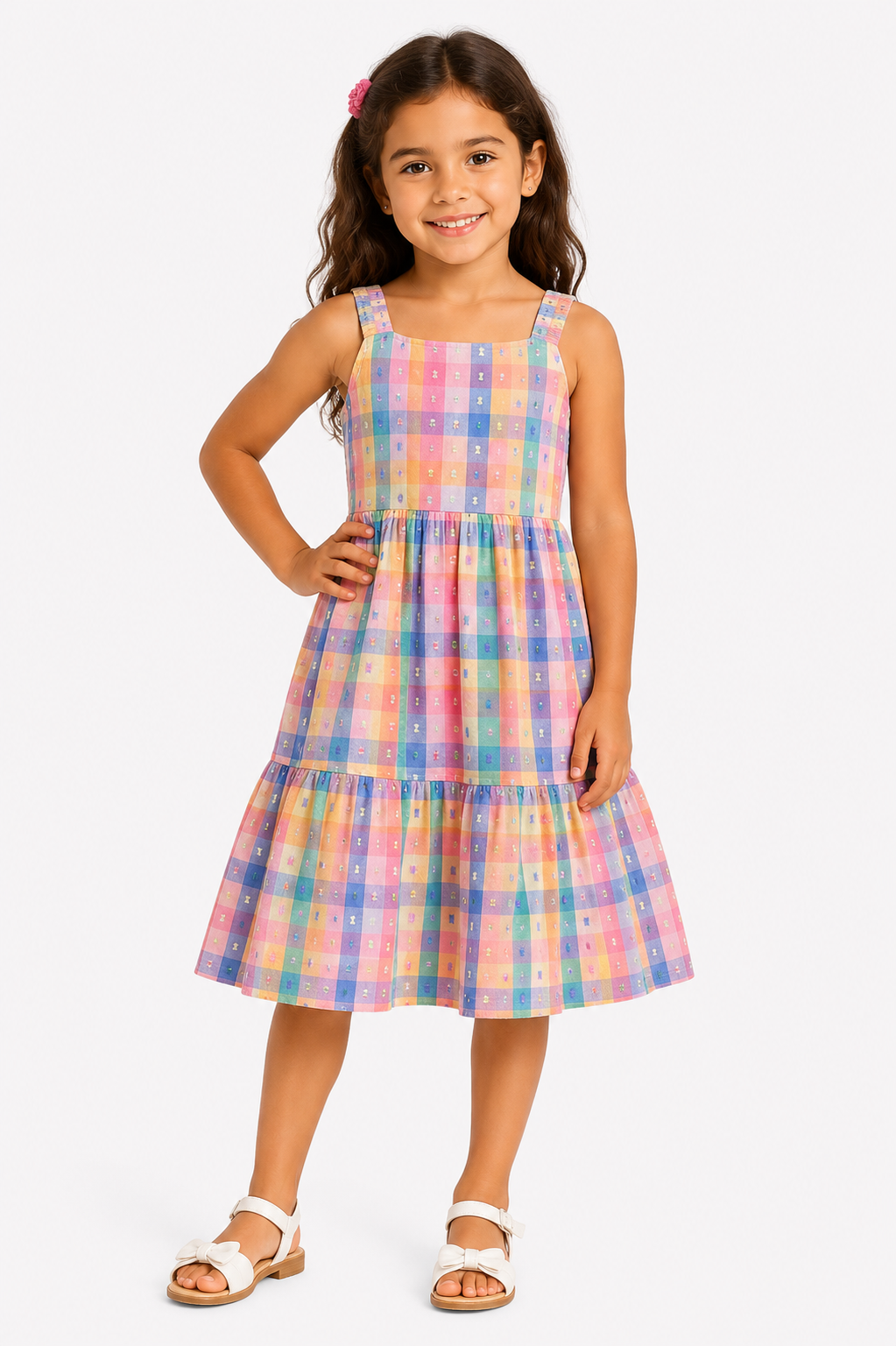 Girls Checkered Summer Dress