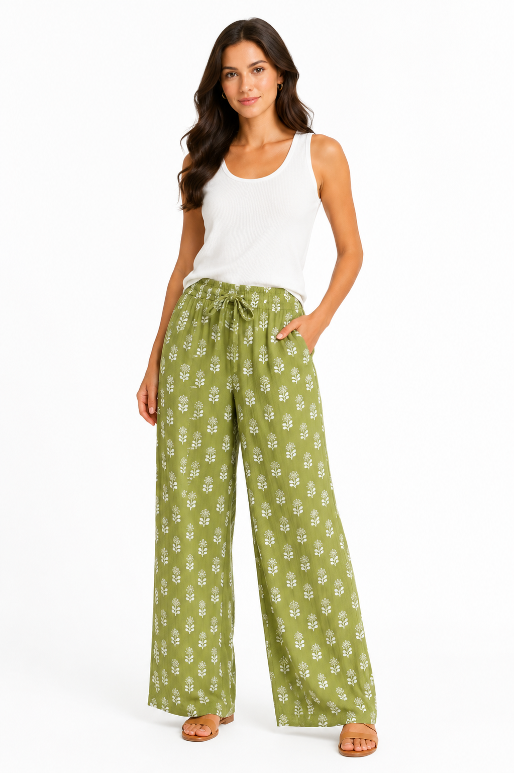 Women's Patterned Linen Pants