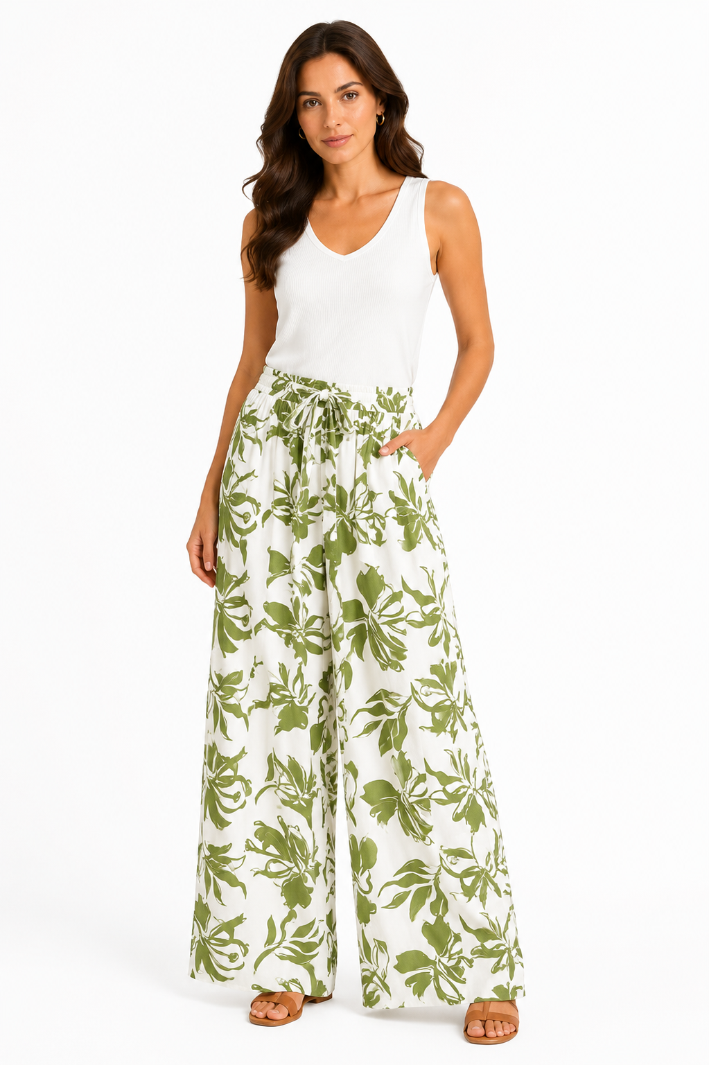 Women's Patterned Linen Pants