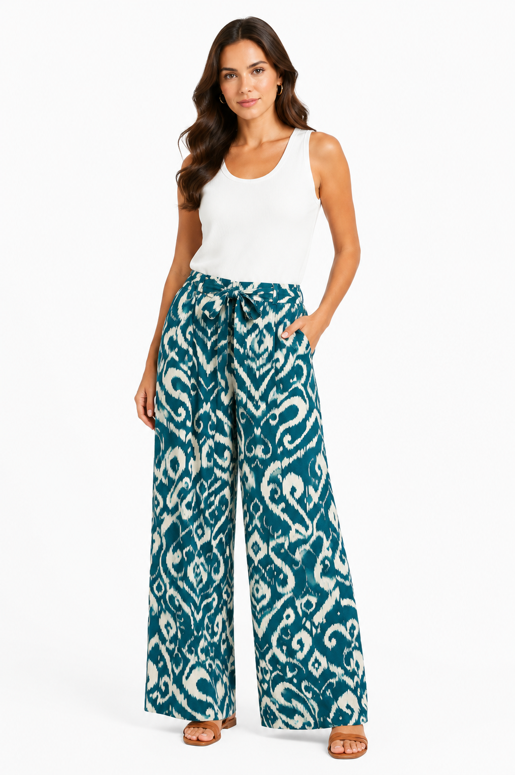 Women's Patterned Linen Pants