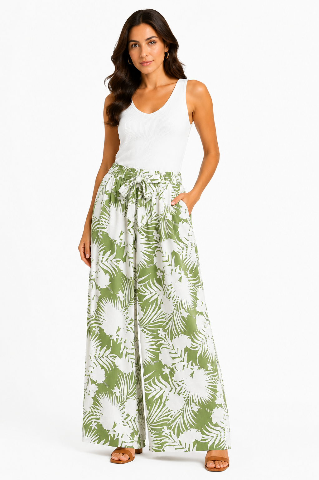 Women's Patterned Linen Pants