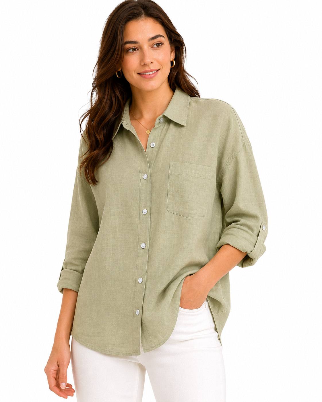 Women's "Details" Linen Shirt