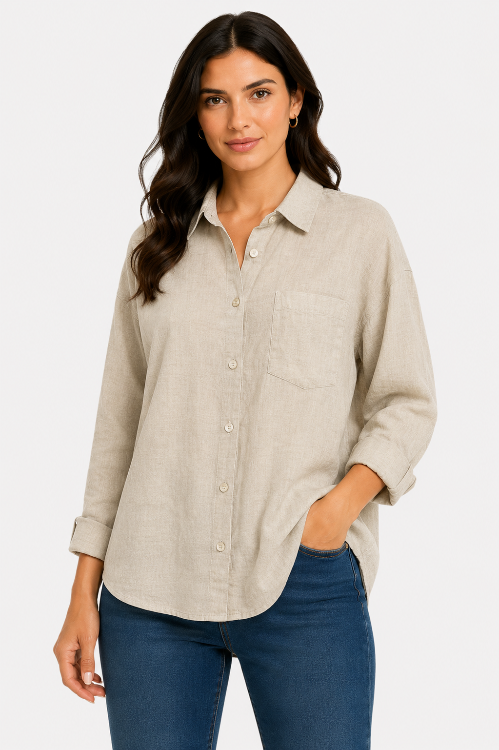 Women's "Details" Linen Shirt
