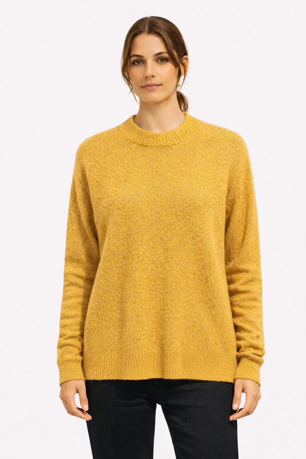 DRESKIP Brushed Knit Crewneck Pullover