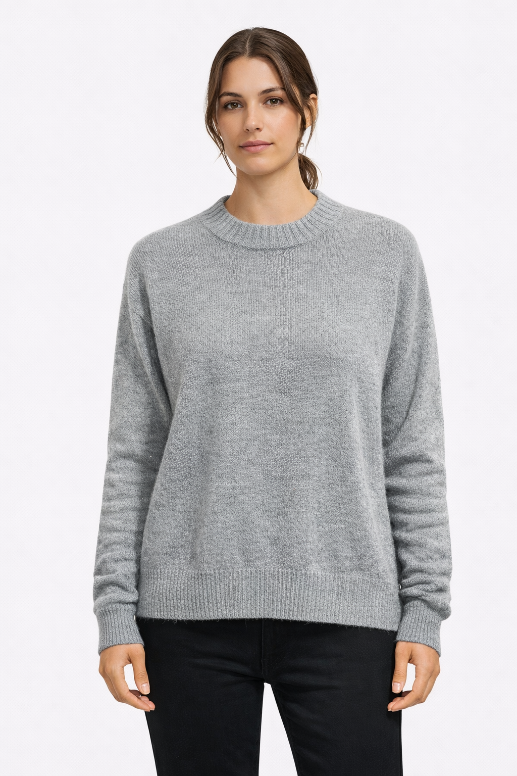 DRESKIP Brushed Knit Crewneck Pullover