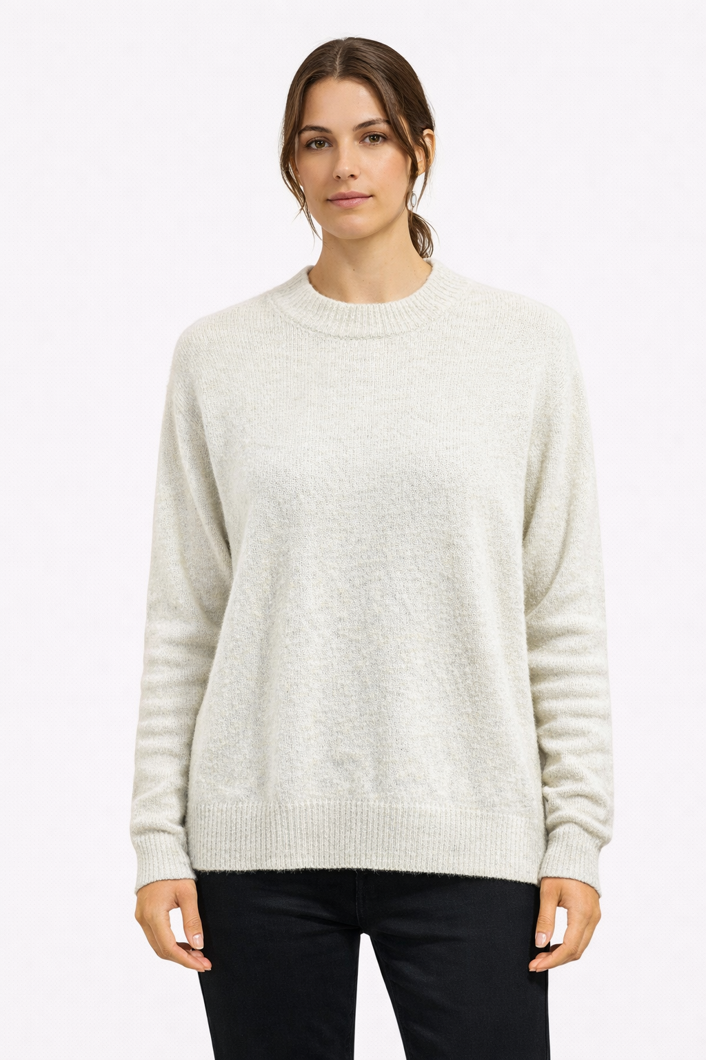 DRESKIP Brushed Knit Crewneck Pullover