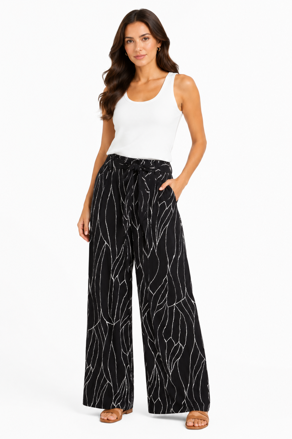 Women's Patterned Linen Pants