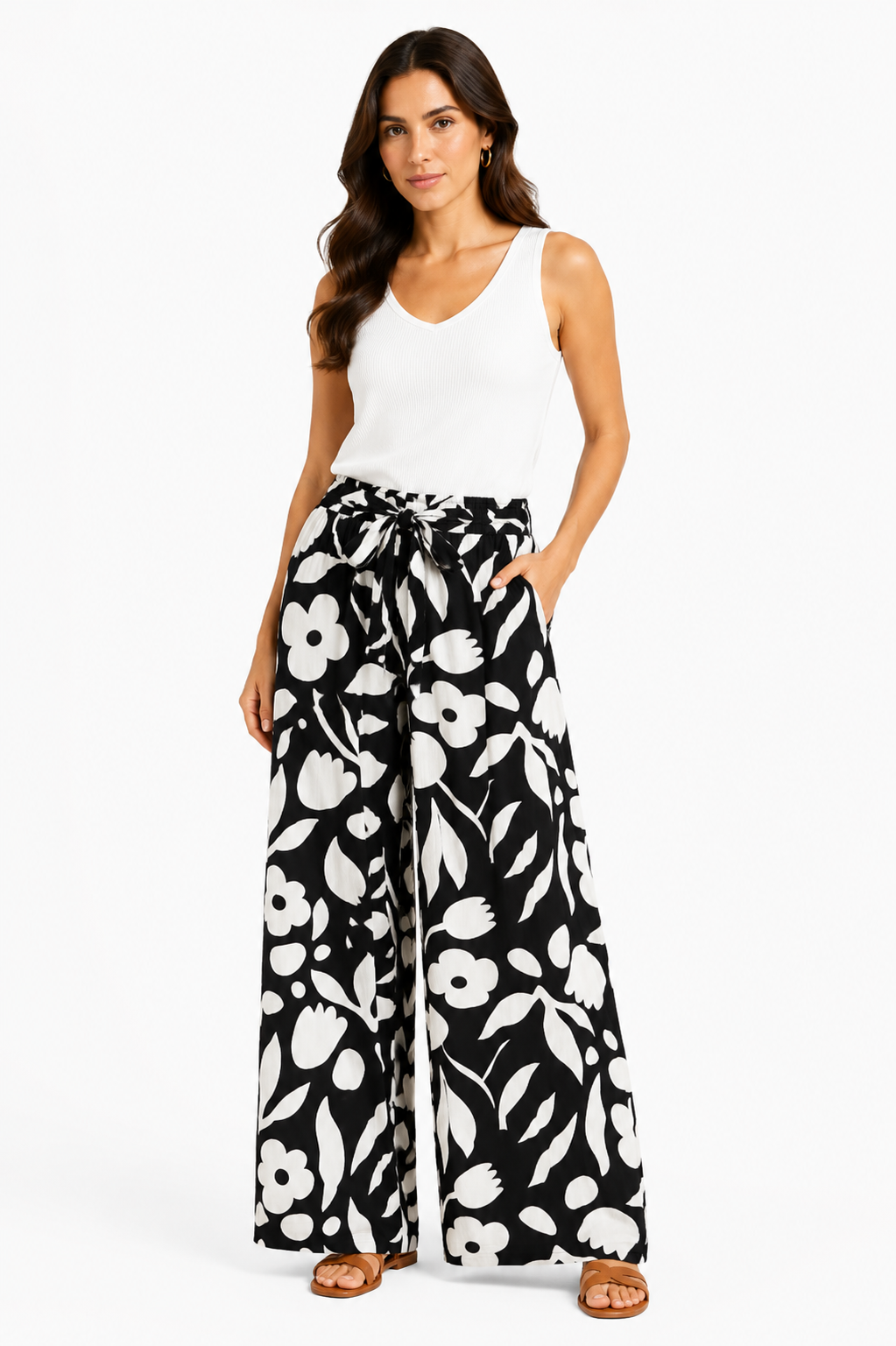 Women's Patterned Linen Pants