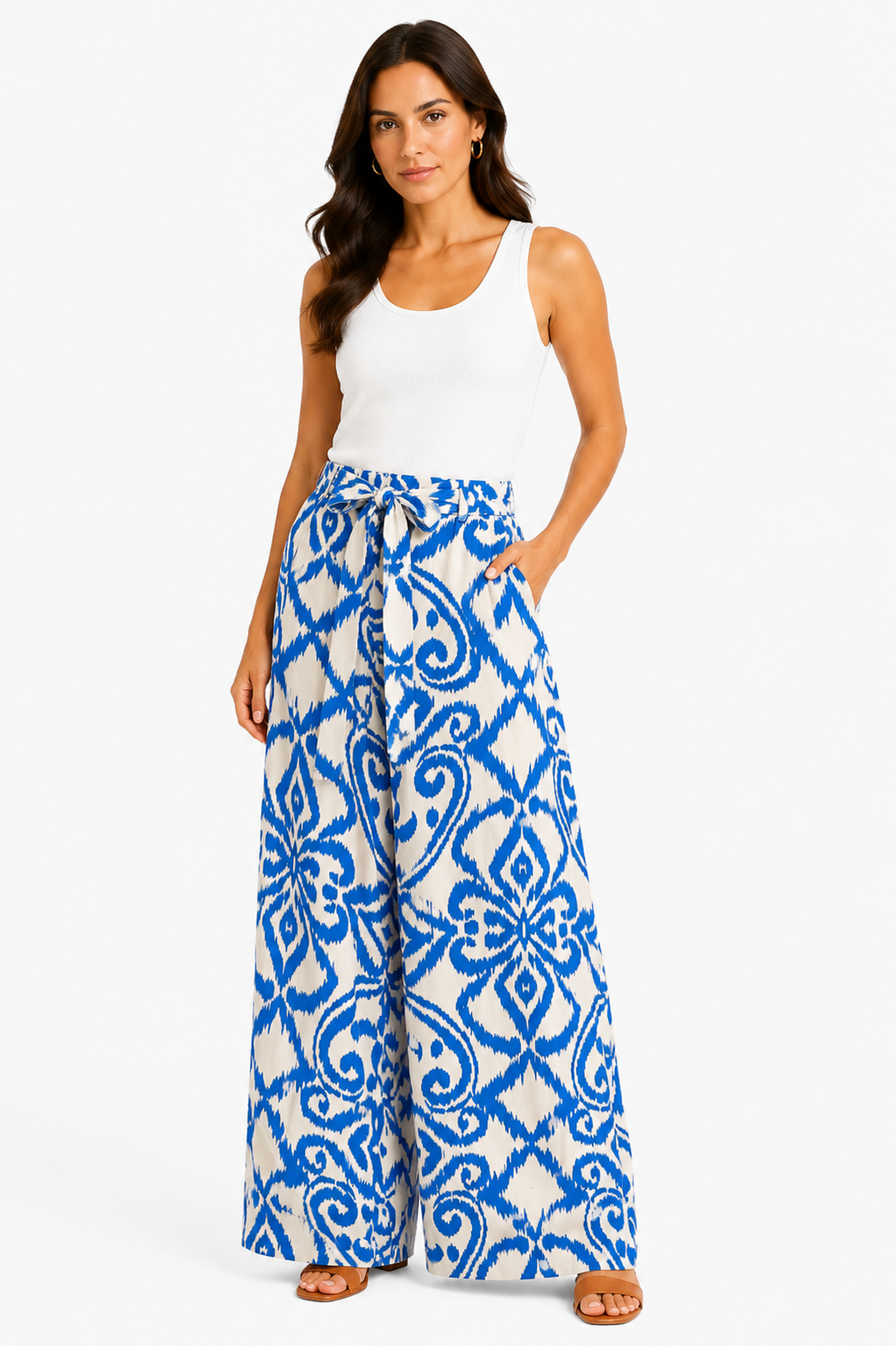 Women's Patterned Linen Pants
