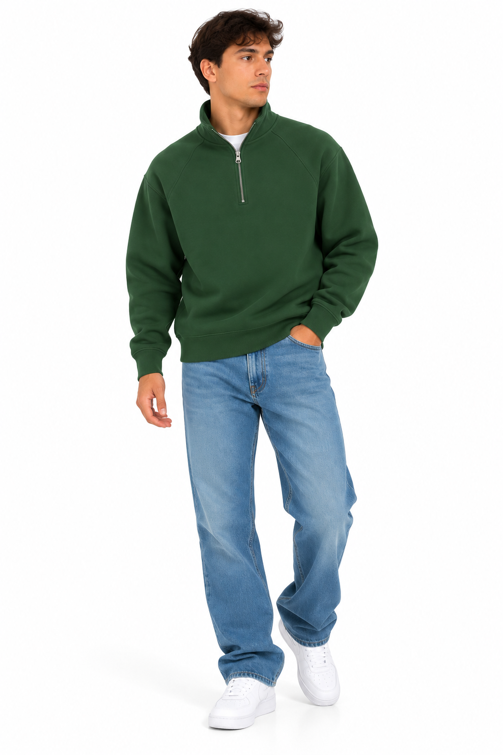 Men’s Plain Quarter-Zip Sweatshirt