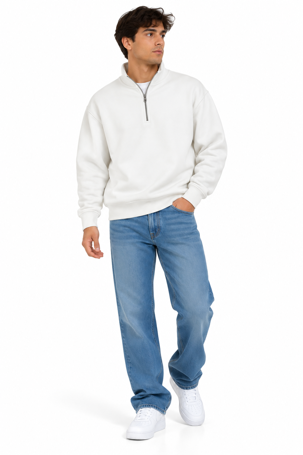 Men’s Plain Quarter-Zip Sweatshirt