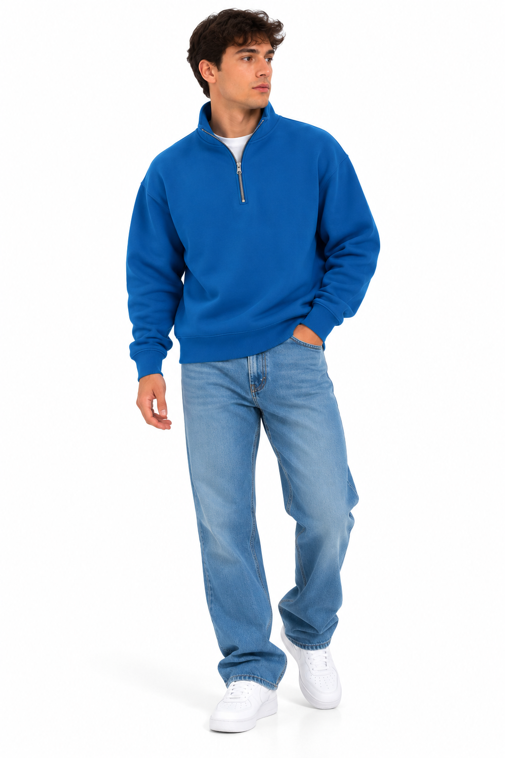 Men’s Plain Quarter-Zip Sweatshirt