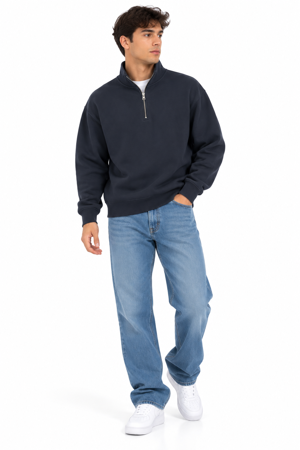 Men’s Plain Quarter-Zip Sweatshirt