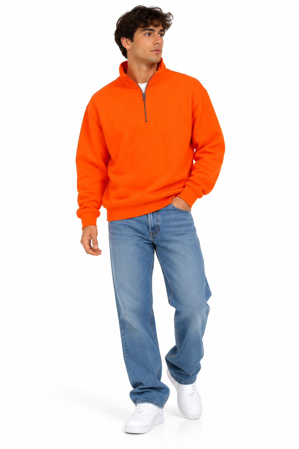Men’s Plain Quarter-Zip Sweatshirt