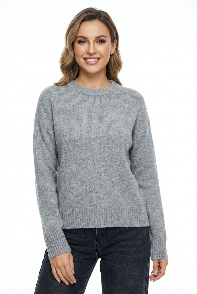 DRESKIP Brushed Knit Crewneck Pullover