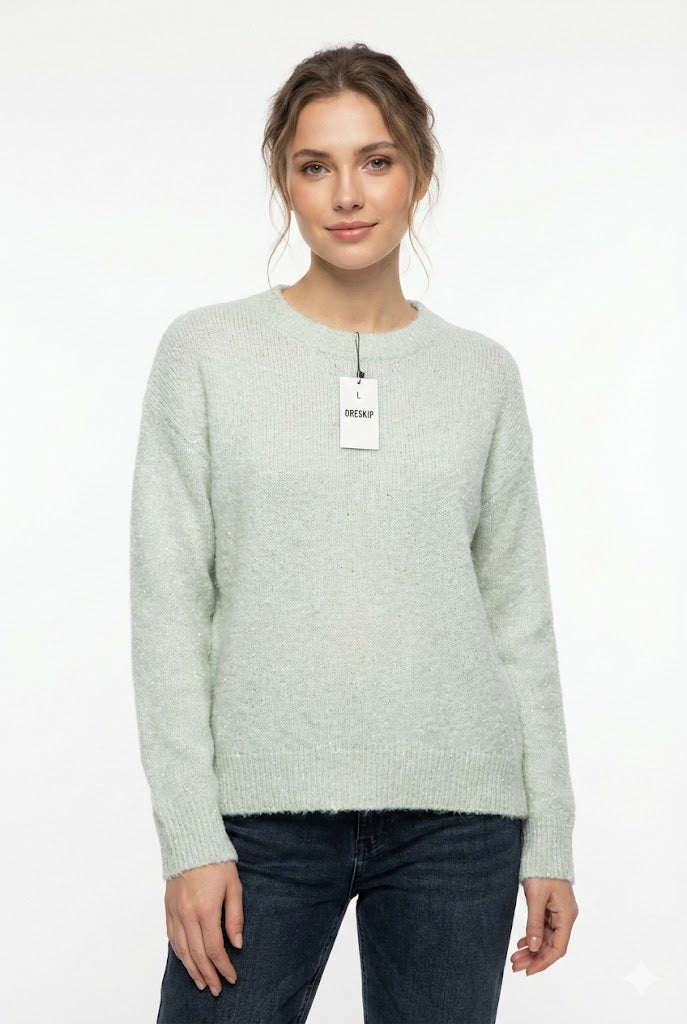 DRESKIP Brushed Knit Crewneck Pullover