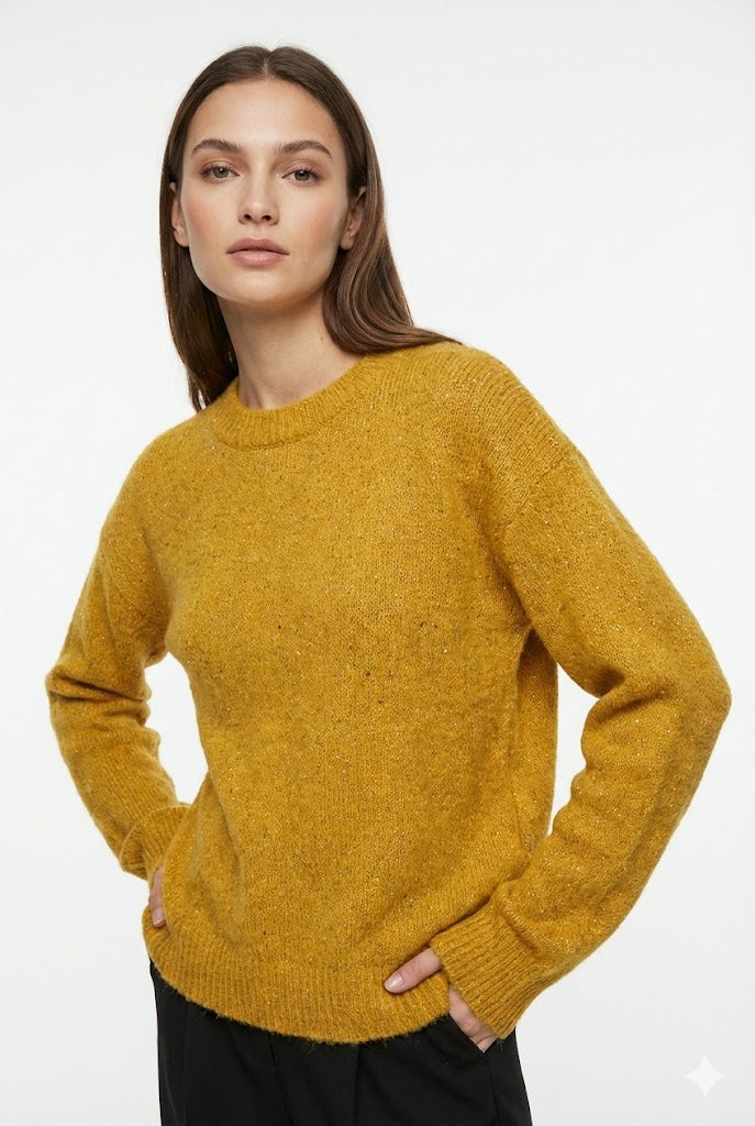 DRESKIP Brushed Knit Crewneck Pullover